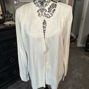 Croft & Barrow white Cardigan Sweater size XL